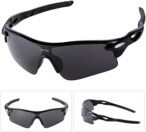 GOTSC Polarized Sports Sunglasses for men women Cycling running driving Baseball Fishing Golf Superlight Frame (Black3)