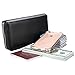 Women Credit Card Wallet, TEOYALL 36 Card Slots Genuine Leather RFID Blocking Card Holder (Black)
