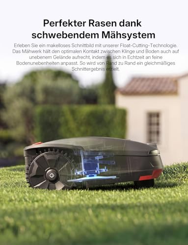 Goalker H1 Rasenmäher Roboter mit duales LiDAR & KI-Vision, RTK + VSLAM für 2000 m² Rasenfläche, KI-Hindernisvermeidung, 45% Steigfähigkeit, GPS und 6 Stück Ersatzmesser
