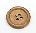 HOUSWEETY 10PCs Light Coffee 4 Holes Round Wood Sewing Buttons 50mm(2