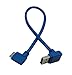 CERRXIAN 30cm USB 3.0 A 90 Degree Up Angle Male to Micro B Male 10pin 90 Degree Right Angle Short Cable(Blue,u-r)