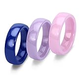 Tuhe Blue Purple Pink Ceramic Wedding Band 6mm Classic High Polished Size 6 7 8 9 Men Women Ring 3pcs/Set