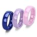 Tuhe Blue Purple Pink Ceramic Wedding Band 6mm Classic High Polished Size 6 7 8 9 Men Women Ring 3pcs/Set