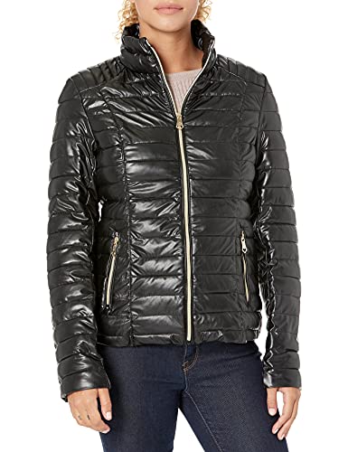 Nanette Lepore Women's Puffer Jacket, Vegan leather