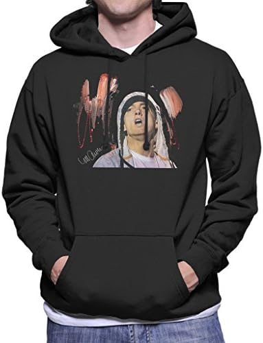 Sidney Maurer Original Portrait of Eminem Men's Hooded Sweatshirt