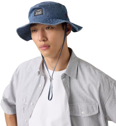 Damen Summer Drawstring Bucket Hat HAT, Ocean Indigo Wash 6, S-L