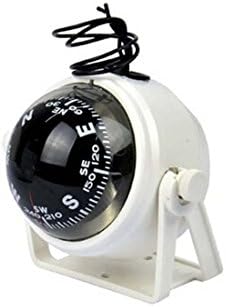 Corrosion Resistant Sea Marine and Illuminated Pivoting Compass with Accessories for Watercraft Boat Caravan and Truck (White)