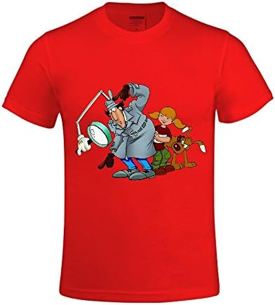XPing Let't Explore Inspector Gadget Cotton Fashion T Shirt for Mens Red