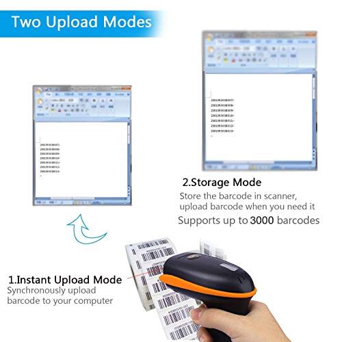 Tera Barcode Scanner USB Wired Handheld Barcode Reader 1D Bar Code