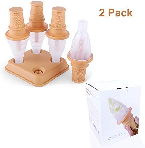 Pack Of 2 Cartoon Cone Shaped Ice Molds Popsicle Moulds Set For Diy Homemade Ice Cream Pops Holder Amazon De Kuche Haushalt amazon de
