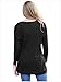 Women's Long Sleeve Blouses and Tops Button Decor Casual Loose Tunics T-Shirt (Black, XXL)