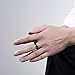 Topick Men's Fashion Black Stainless Steel Wide 8mm Spinner Chain-Shaped Ring (12)