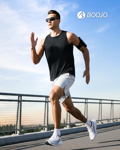 BOOJO 5 Pack Men's Gym Tank Tops - Workout Quick Dry Sleeveless T-Shirts Muscle Shirts for Athletic Bodybuilding Training
