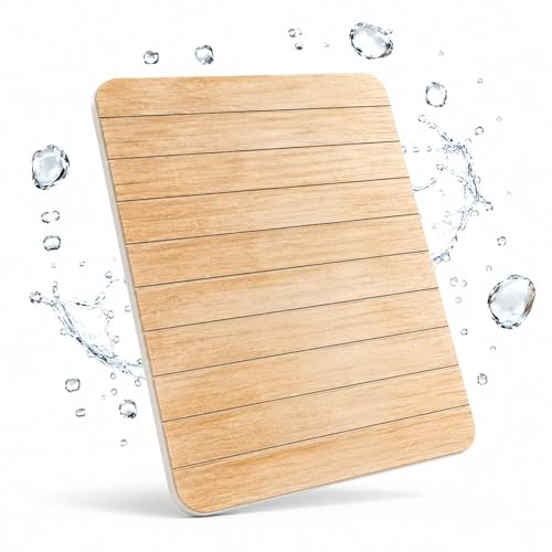 mavife Diatomite Bath Mat 60 x 39 cm – Quick Drying Anti-Moisture – Ultra Absorbent Non-Slip Bath Mat – Instant Drying for Shower and Sink – Premium Wood Effect