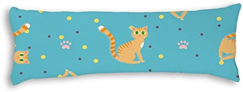 Veronicaca Cute Cat And Paws Custom Cotton Body Pillow Covers Pillow Cases 20"x54"