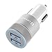 Dual USB Car Charger +LIFEGUARD 2.1A with +IQ Technology | Best Car Charger for Cell Phone, Tablet & Other USB Electronic Devices | iPhone 6+ 6 5 5S 5C, iPad, iPod, Android, Samsung Galaxy S6 S5 S4 S3 S2 Note, Tablet and most USB devices (Silver)