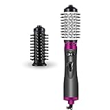 Hair Dryer With Brush, AOIEORD One Step Hair Dryer And Styler, Auto-rotating Detangle Hot Air Brush With 2 Brush Attachments (Gray)