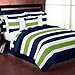 Sweet Jojo Designs Navy Blue and Lime Green Stripe Lamp Shade