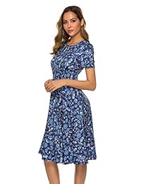 Mari Cías Vestido de dama con mangas 3 4, diseño floral, estilo vintage, con bolsillos