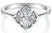 BORUO 925 Sterling Silver Ring, Cubic Zirconia CZ Diamond Eternity Engagement Wedding Band Ring Size 4-12