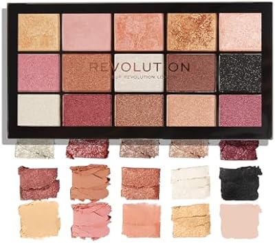Revolution Reloaded Eyeshadow Palette, Affection, 15 Shades