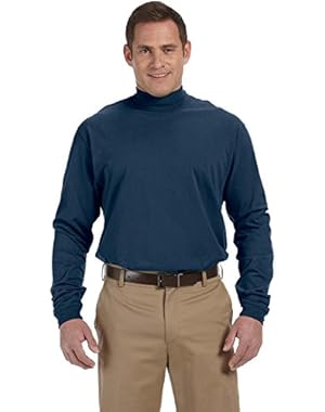 Men's Sueded Cotton Jersey Mock Turtleneck