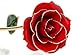 POLEND Love Forever Long Stem Dipped 24k Gold Foil Trim Rose,with The Clear Crystal Stand,Best Gift for Valentine's Day Gifts,Mother's Day, Anniversary, Birthday Gift,Christmas(Red)