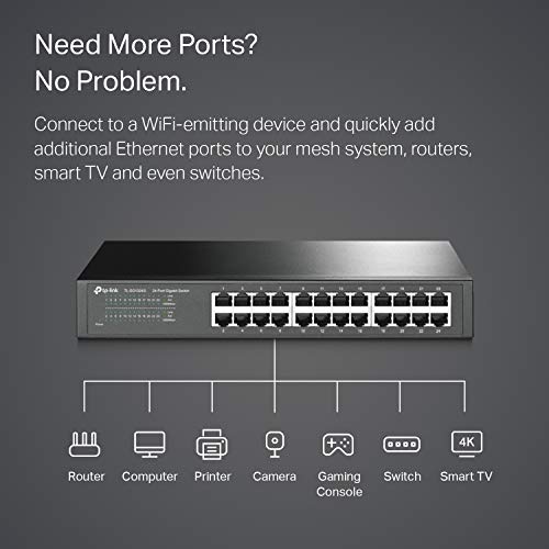TP-Link 24 Port Gigabit Ethernet Switch | Desktop/ Rackmount | Limited Lifetime Protection | Plug & Play | Shielded Ports | Sturdy Metal | Fanless Quiet | Traffic Optimization | Unmanaged (TL-SG1024S) | Pricepulse