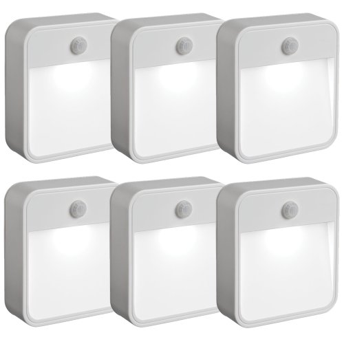 Mr Beams MB726 Stick Anywhere Battery-Powered Wireless Motion Sensor LED Night Light, White, Set of 