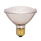 Satco S2236 60 Watt (75 Watt) 1090 Lumens PAR30 Short Neck Halogen Narrow Spot 9 Degrees Clear Light Bulb, Dimmable