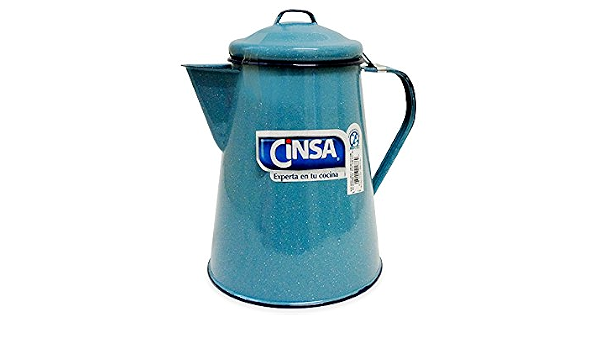 Cafetera Con Tapa 3 Litros Peltre Azul Turqueza Cinsa : Amazon.com.mx:  Hogar y Cocina
