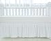 TILLYOU Crib Bed Skirt Dust Ruffle Off White, 100% Natural Cotton, Nursery Crib Bedding Accessory Toddler Bedskirt for Baby Boys Girls, 14