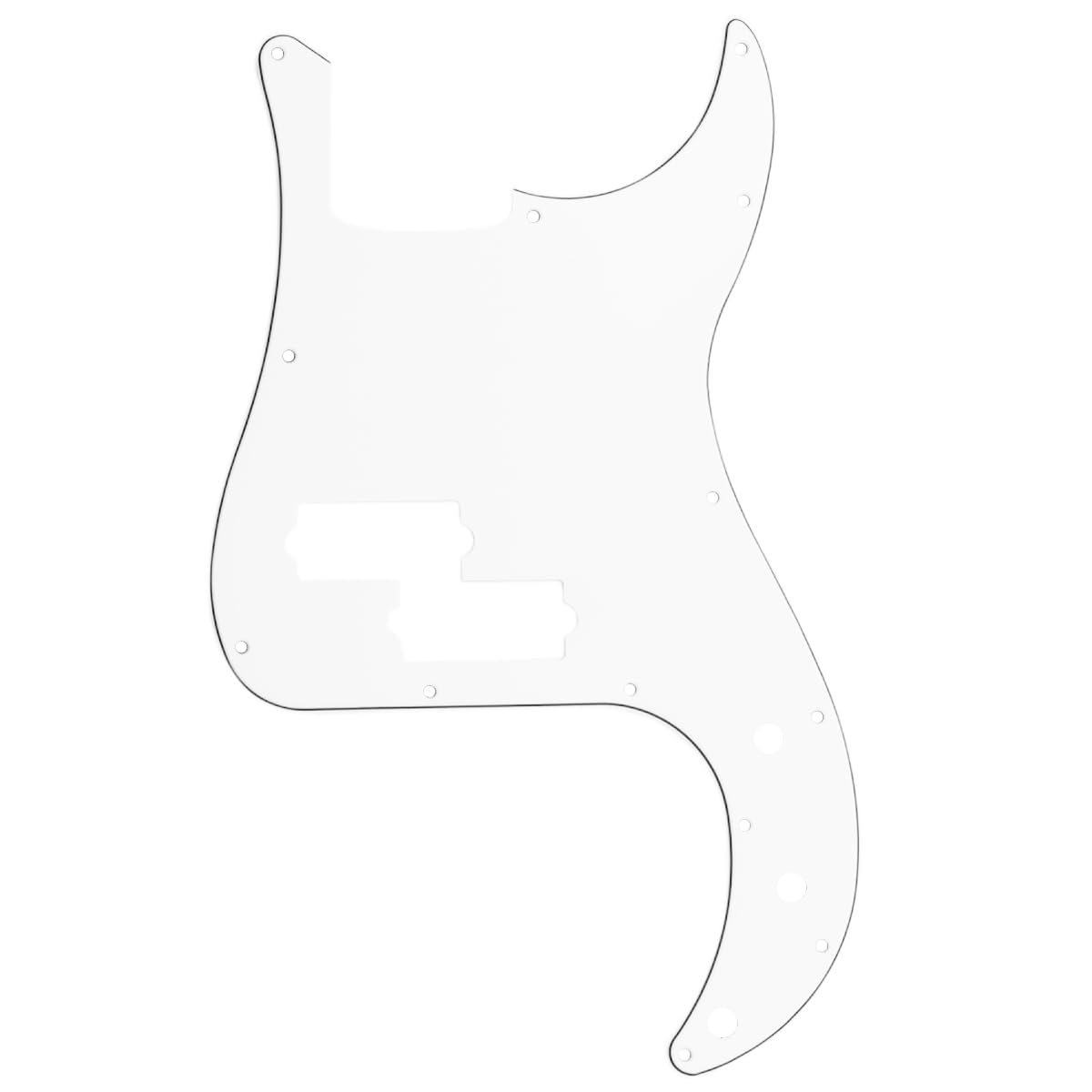 Musiclily 13 Hole P Bass Pickguard for Fender American/Mexican Standard Precision Bass,3Ply White