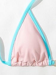 SheIn Women's 2 Piece Colorblock Micro Bikini Set