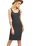 MakeMeChic Women's Basic Scoop Neck Bodycon Sleeveless Mini Tank Dress
