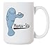 Artisan Owl Mana-Tea Funny Manatee Coffee Mug – 15oz Large Ceramic Tea Cup, Cute Animal Pun Gift for Women, Men, Office, Home or Kitchen Use