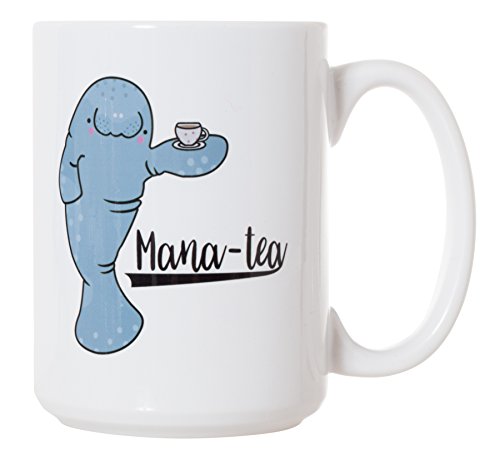 Mana-Tea Funny Manatee Mug - 15oz Deluxe Double-Sided Coffee Tea Mug - //medicalbooks.filipinodoctors.org