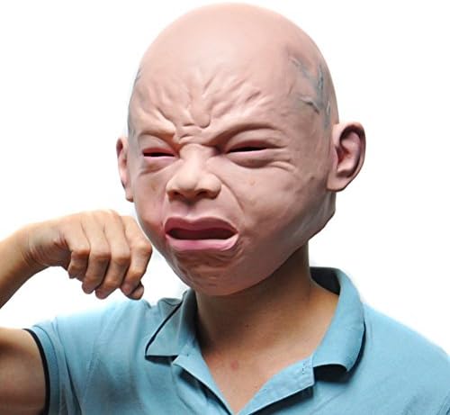 Hengzhi Novelty Halloween Costume Cosply Party Latex Head Mask Cry Face