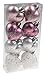 Clever Creations Christmas Heart Ornament Set Small Pink and White Heart with Glitter | Lightweight Shatter Resistant Design | 8 Pack | Festive Holiday Decor | 2