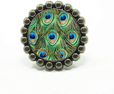 4 Styles Peacock Feather Knobs Drawer Handles Dresser Knobs Silver