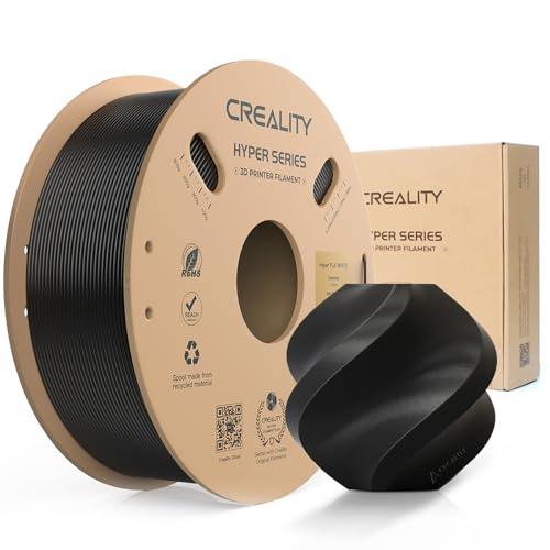 Creality Hyper PLA 3D Printer Filament 1.75mm 1kg, PLA High Speed 30-600mm/s, Dimensional Accuracy +/- 0.03mm, for Most 3D Printers, Black