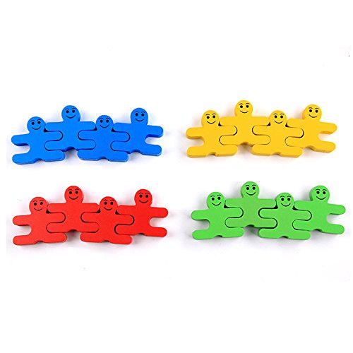 image for Agirlgle Wood Building Blocks Stacking Game Toys for Kids Children Tod