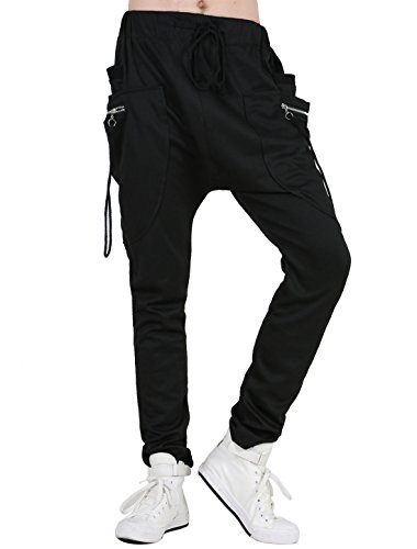 Allegra k men zippers decor pockets harem trousers pant…