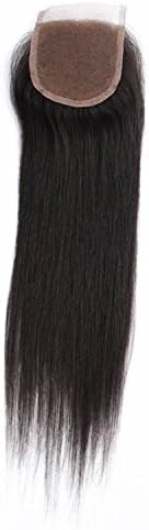 Yaweida Brazilian Straight Closure Human Virgin Hair Lace Closure Piece Free Part Natural Color(10 inch)