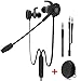 Wired Gaming Earphone with Adjustable Mic for PS4,Laptop Computer, Cellphone,JEZOMONY E-Sport Earburds with Portable Earphone Bags, Snug Soft Design, Inline Controls for Hands-Free Calling. (Black)