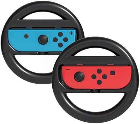 YOTOSAN Nintendo Switch Joy-Con Controller Steering Wheel (Set of 2) for Nintendo Switch Joystick Wheels - Black
