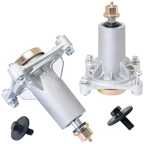 CheeMuii Assembly for 532187292 587125401 Husqvarna YTH24V48 YTA18542 587820301 532192870 532187281 539112057 Dixon Craftsman Deck Spindle 42 46in 48in 54in Lawn Mower Deck Bolt Tapped Zerk 2 Pack