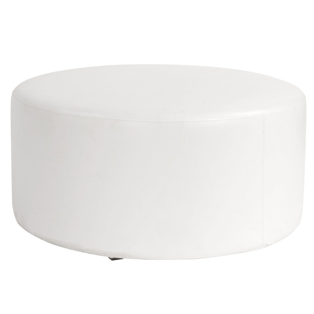 Howard Elliott Round Ottoman Replacement Cover Exclusively Made for Howard Elliott 36" Universal Round Ottomans, 100% Polyester Fabric Patio Furniture Cover, Atlantis White