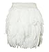 L'VOW Women Real Natural Feather Fashion Mid Waist Mini A-line Skirt (S(6),A-White)