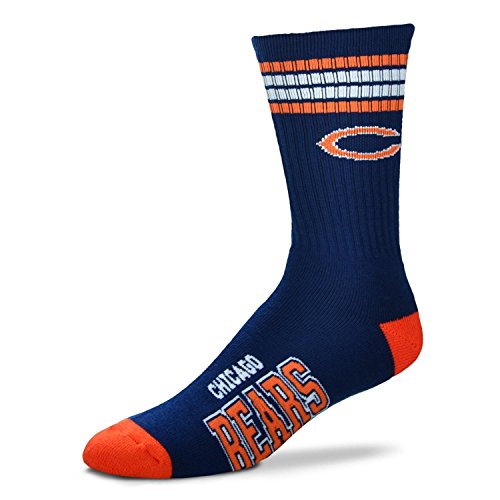 FBF Chicago Bears 4 Stripe Deuce Navy Socks, Medium - //medicalbooks.filipinodoctors.org